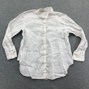 Hudson North Womens Large Linen Modern Uniform Linen Shirt Back Box Pleat